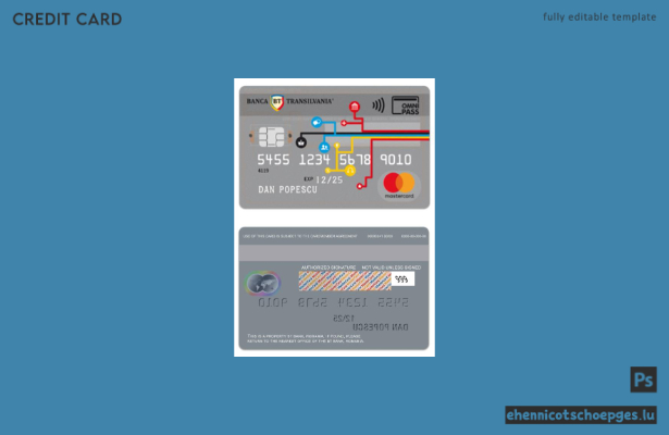 Beispielvorschau der BT Bank Omnipass Mastercard für Rumänien